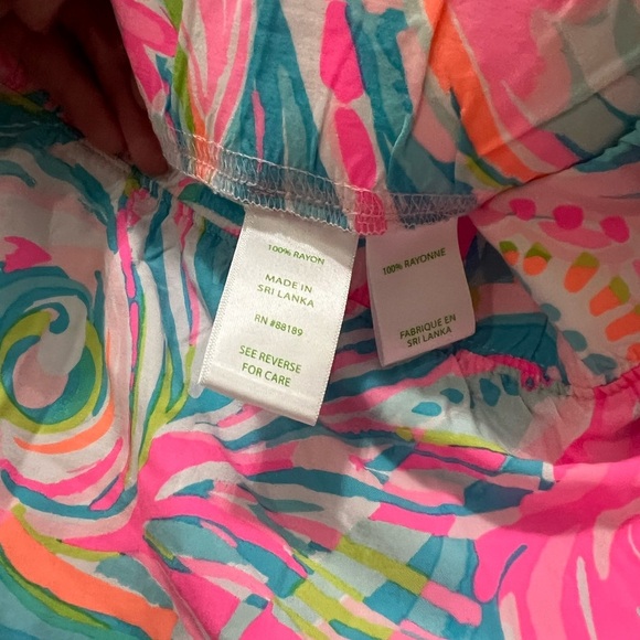 Lilly Pulitzer Bal Harbour Mid-Rise Palazzo Pants Multi Carnivale Coral sz XL - Picture 3 of 7